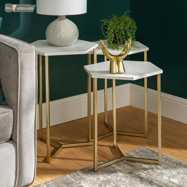 Metal Steel Side Table, Thermal Paint - HDEA-069