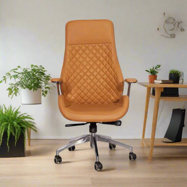 Leather and metal office chair - HSFT-059