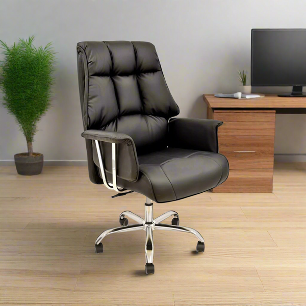 Leather and metal office chair - HSFT-064