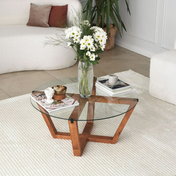 Natural wood coffee table - HNG-004