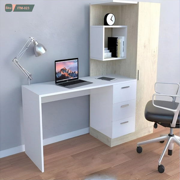 High quality MDF wood desk and wardrobe with two shelves and a hanger - ITM-023