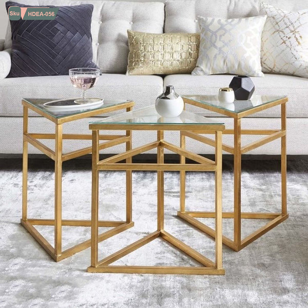 Coffee Table 3 Pieces, Metal Steel, Thermal Paint - HDEA-056