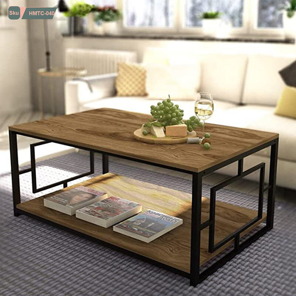 Iron and Melamine Wood Coffee Table - HMTC-040