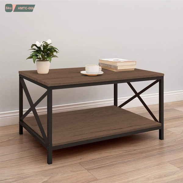 Iron and Melamine Wood Coffee Table - HMTC-066