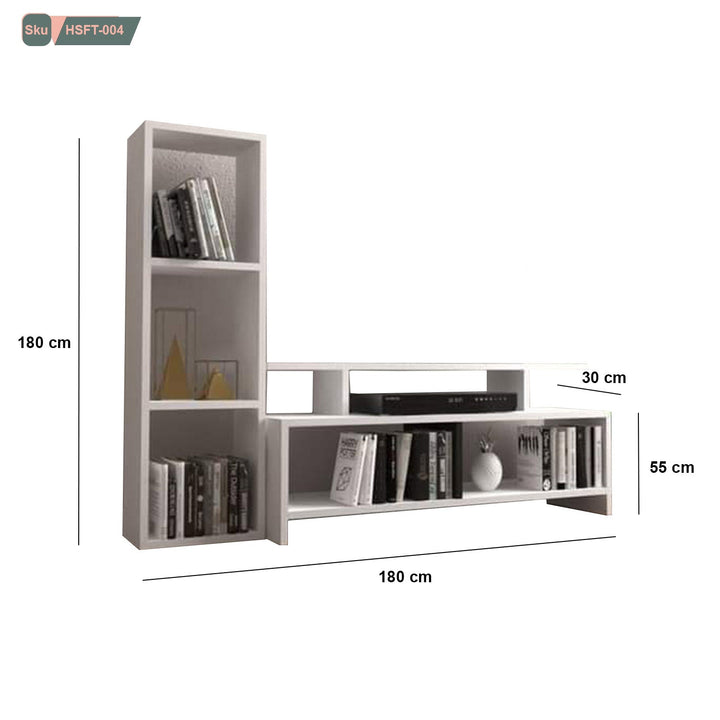 ترابيزة تليفزيون مع وحدات اضافية خشب ام دي اف عالي الجودة - HSFT-004 - هوم ديكوريا