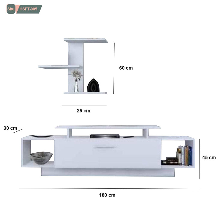 ترابيزة تليفزيون مع وحدات اضافية خشب ام دي اف عالي الجودة - HSFT-005 - هوم ديكوريا