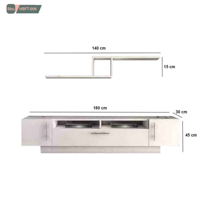 ترابيزة تليفزيون مع وحدات اضافية خشب ام دي اف عالي الجودة - HSFT-006 - هوم ديكوريا