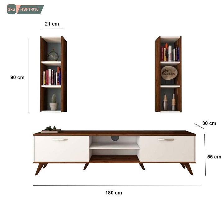 ترابيزة تليفزيون مع وحدات اضافية خشب ام دي اف عالي الجودة - HSFT-010 - هوم ديكوريا