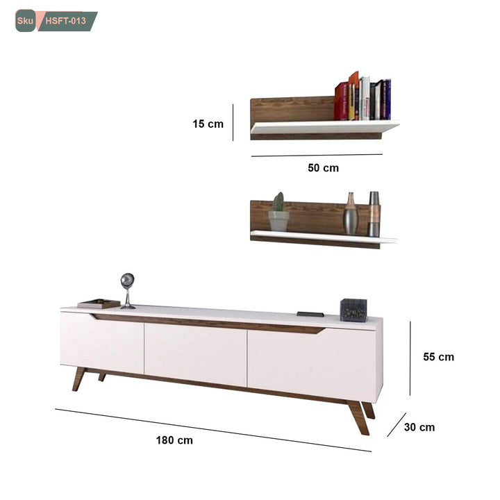 ترابيزة تليفزيون مع وحدات اضافية خشب ام دي اف عالي الجودة - HSFT-013 - هوم ديكوريا